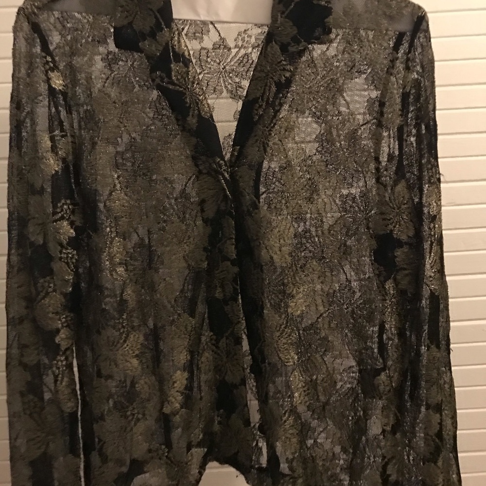 Carole little petites shear black blouse.